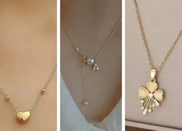 عکس گردنبند قلب شیشه ای