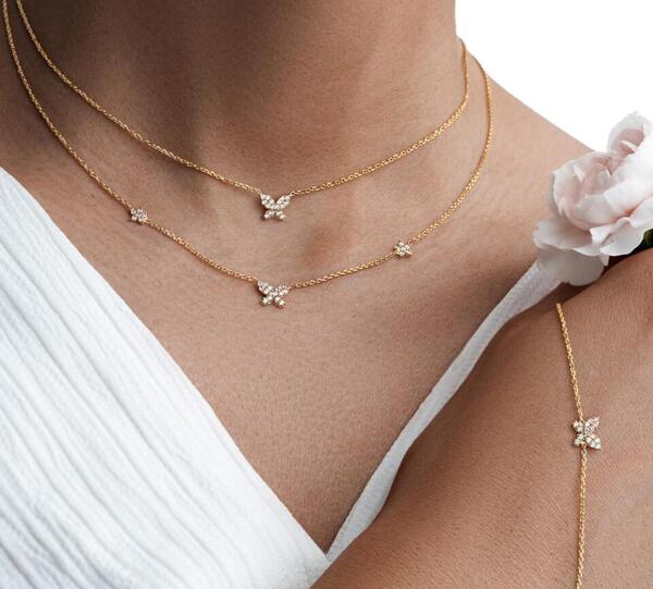 عکس گردنبند طلای پروانه ای