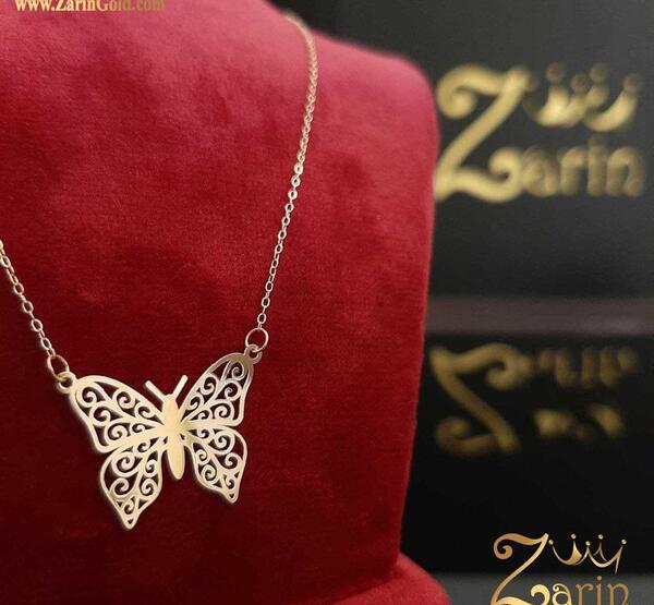 عکس گردنبند طلای پروانه ای