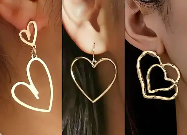 عکس گوشواره طلای قلبی