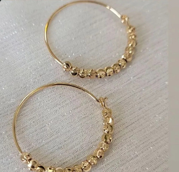 عکس گوشواره حلقه ای توپی