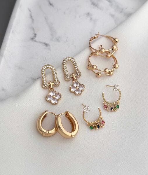 عکس گوشواره حلقه ای توپی