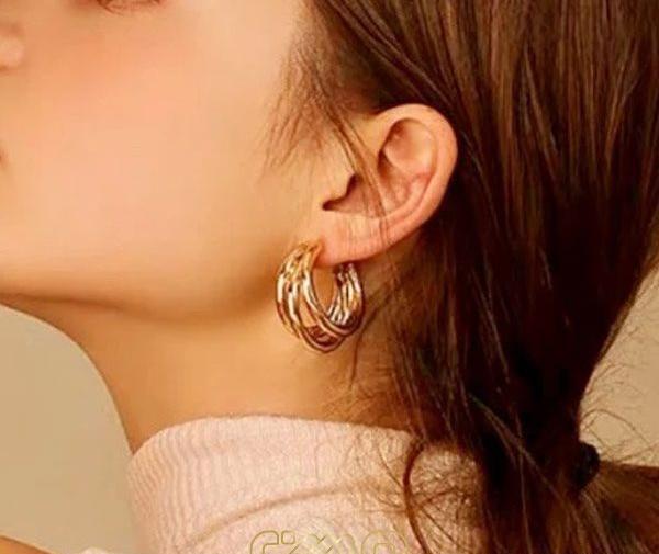 عکس گوشواره حلقه ای سه تایی
