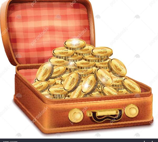 عکس چمدان پر پول