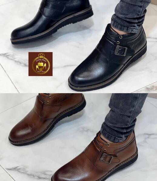 عکس کفش چرم مردانه نیم بوت