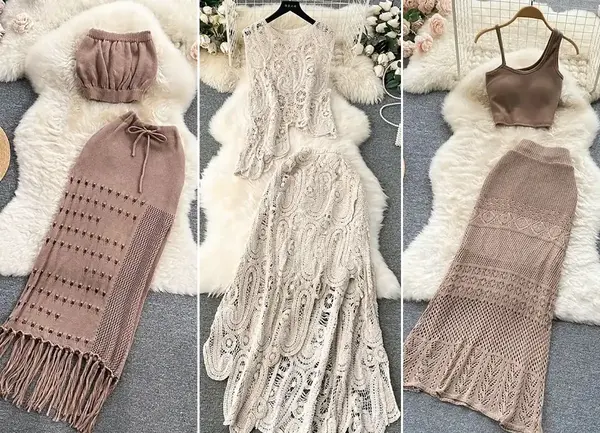 عکس لباس مجلسی نیم تنه و دامن