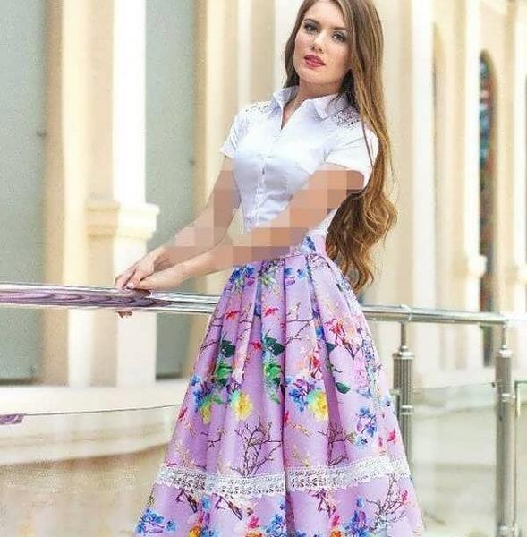 عکس مدل دامن چین دار