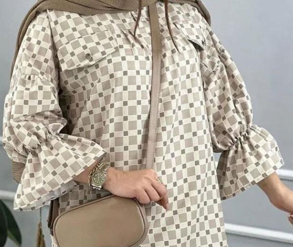 عکس تونیک زنانه با پارچه نخی
