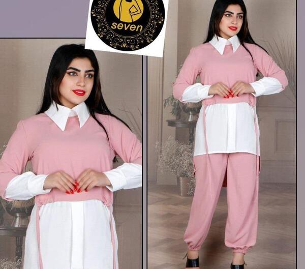 عکس تونیک شلوار با پارچه ابروبادی