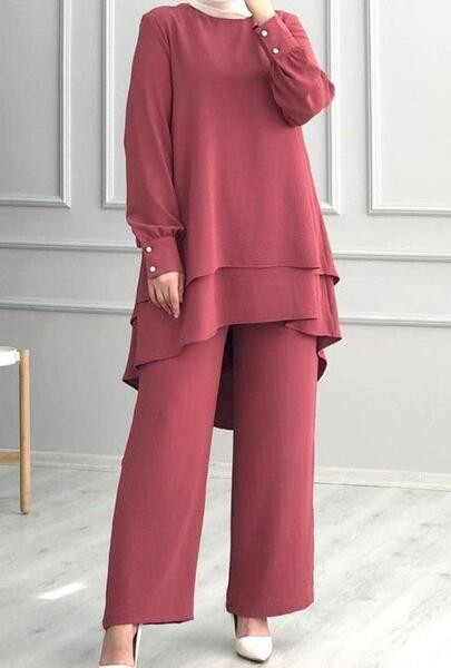 عکس تونیک شلوار با پارچه ابروبادی