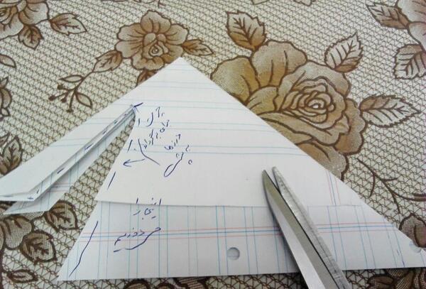 عکس آموزش برش و دوخت مقنعه کرواتی