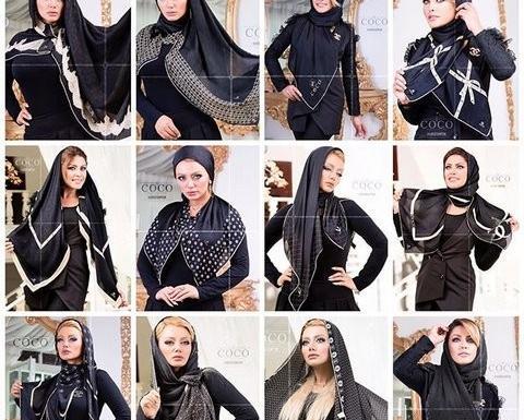 عکس روسری مشکی براق