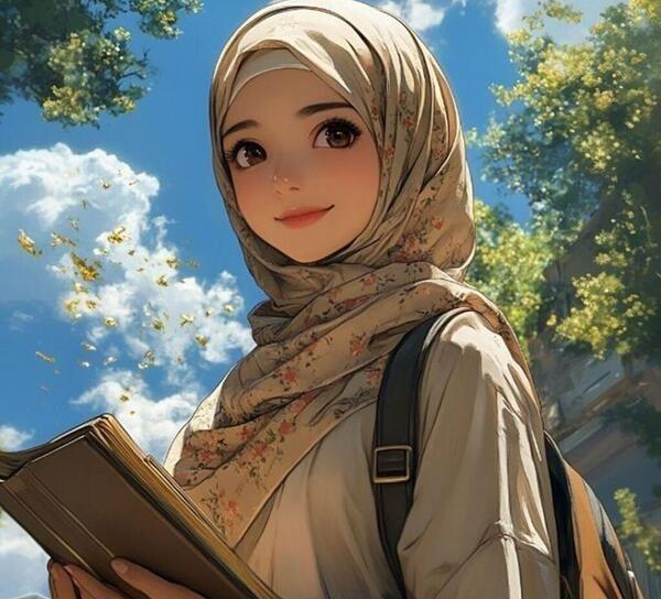 عکس دختر با روسری کارتونی