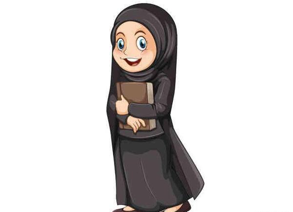 عکس دختر محجبه با روسری کارتونی