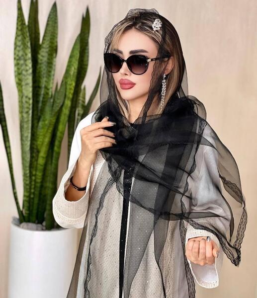 عکس شال حریر شیشه ای