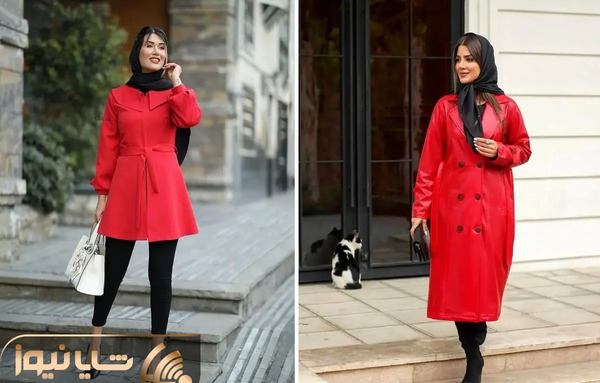 ژست عکس با پالتو دخترانه