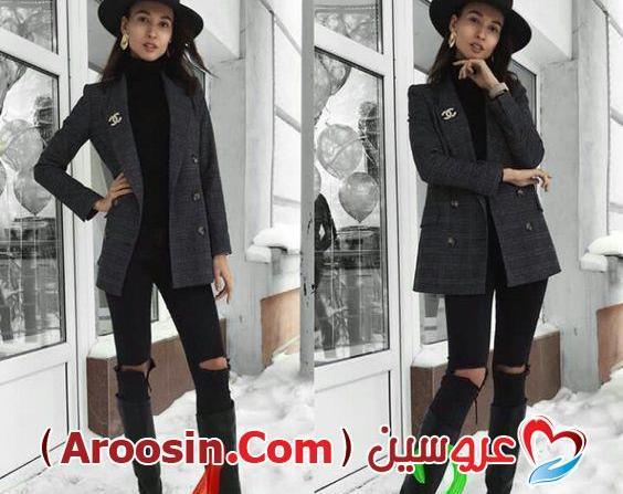 ژست عکس با پالتو دخترانه