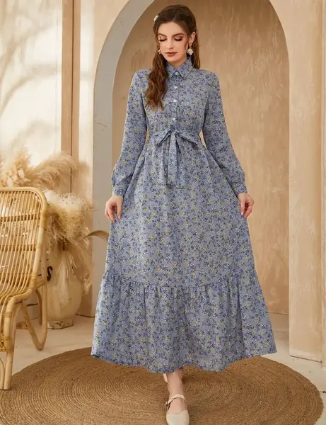 عکس پیراهن بلند نخی خانگی