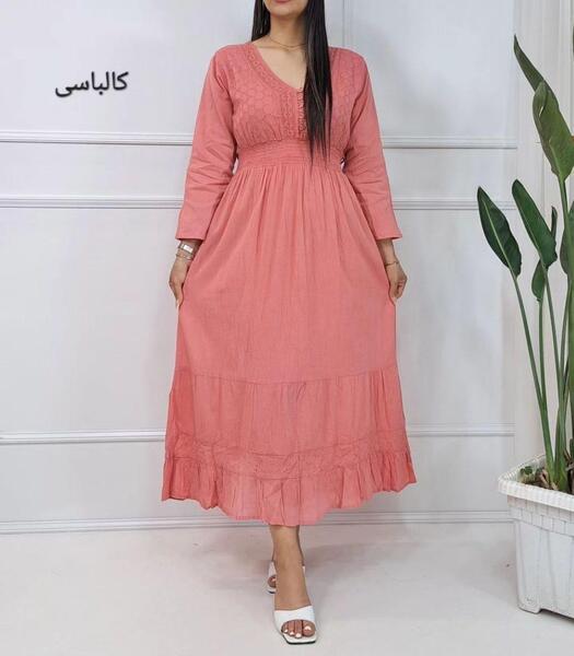 عکس پیراهن ساحلی چین دار