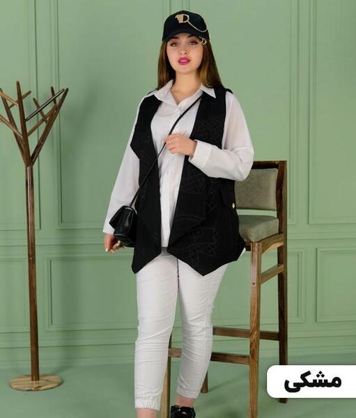 عکس مانتو با جلیقه کوتاه