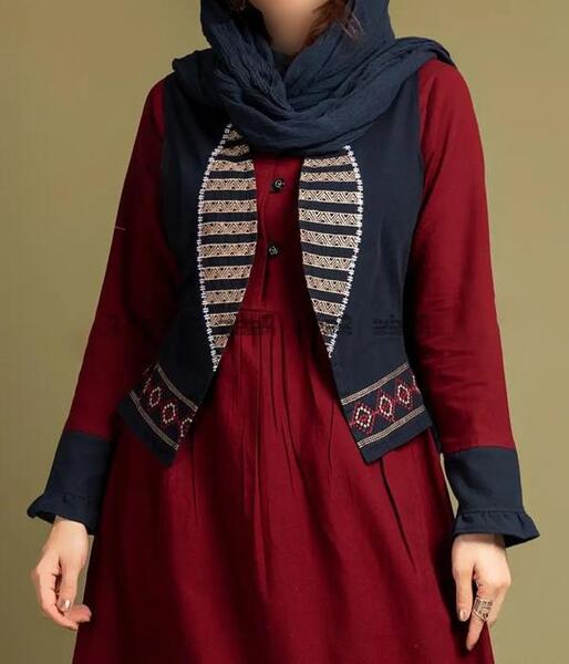 عکس مانتو با جلیقه کوتاه