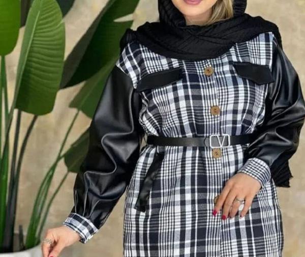 عکس مدل سارافون چهارخونه جلو باز
