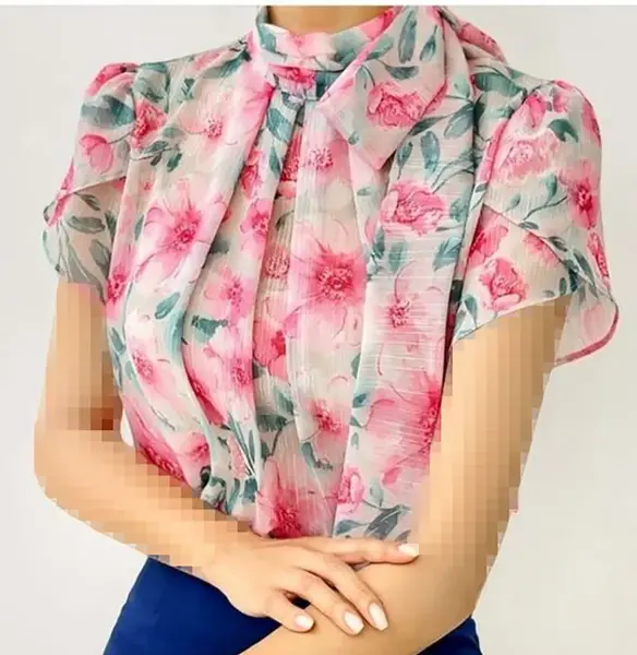 عکس شومیز با پارچه نخی