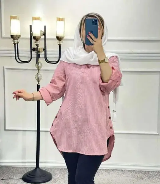 عکس شومیز با پارچه لنین