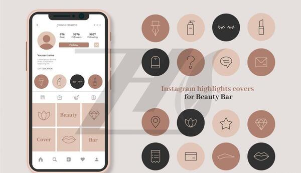 عکس هایلایت اینستا آرایشی