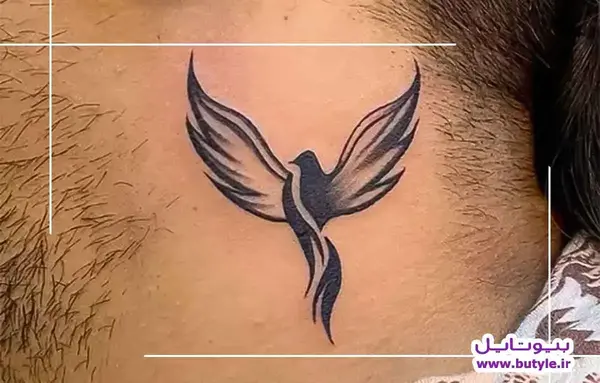 عکس تاتو عقاب در گردن