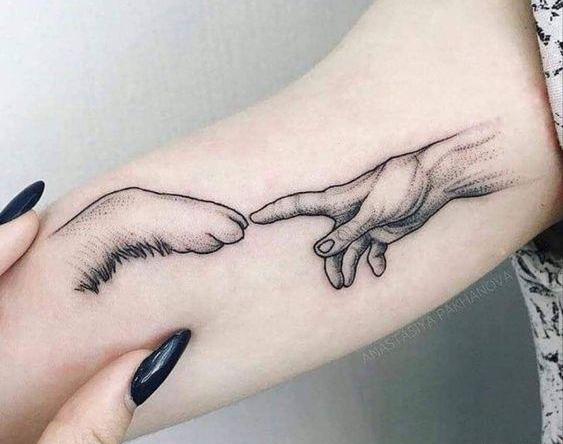 عکس تاتو مینیمال پنجه سگ