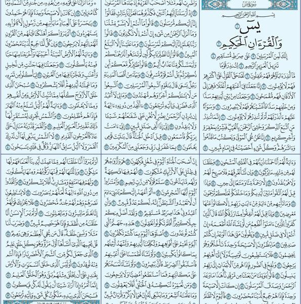 سوره یاسین کامل عکس با ترجمه pdf