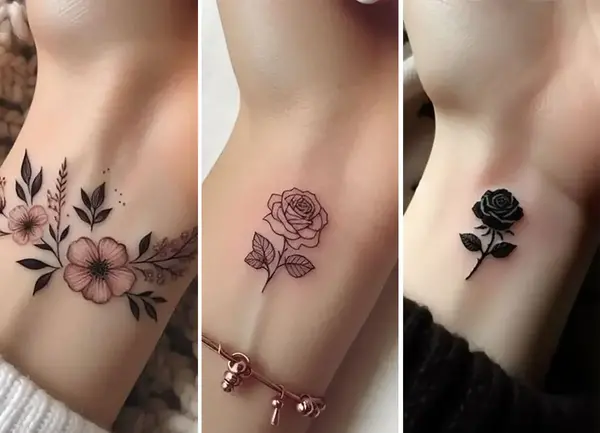 عکس تاتو گل رز مینیمال