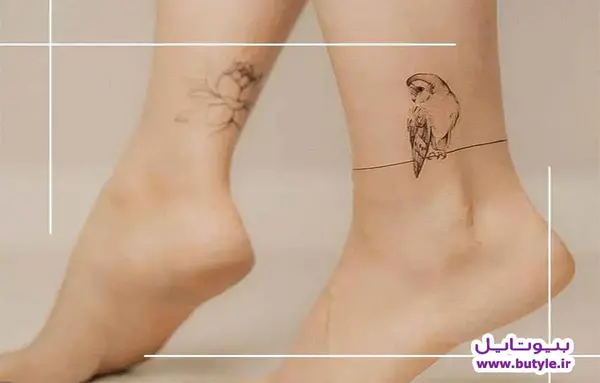 عکس تاتو مینیمال روی مچ پا