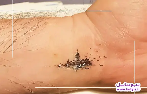 عکس تتو مینیمال رنگی پسرانه