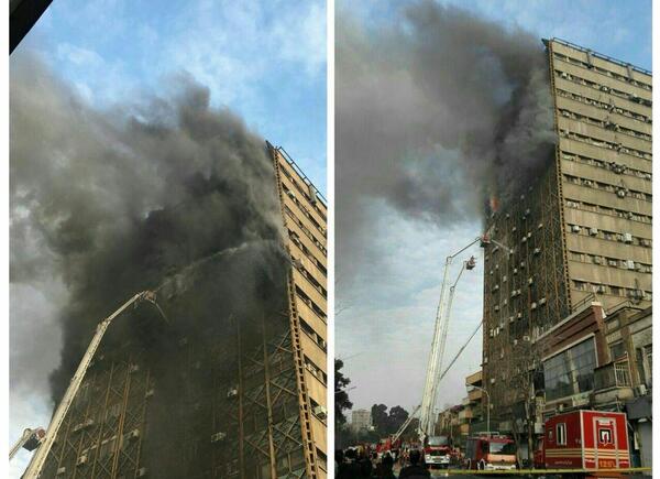 عکس ساختمان پلاسکو بعد از آتش سوزی