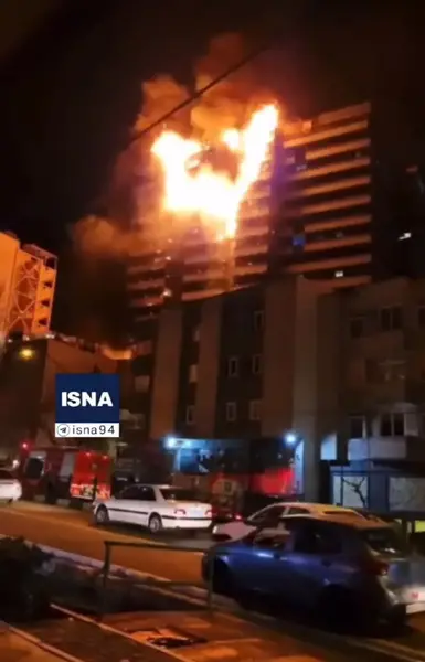 عکس از آتش سوزی بیمارستان گاندی