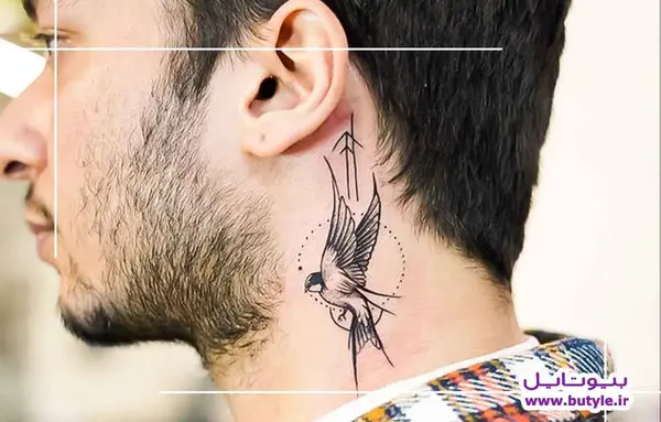عکس تتوی عقاب روی گردن