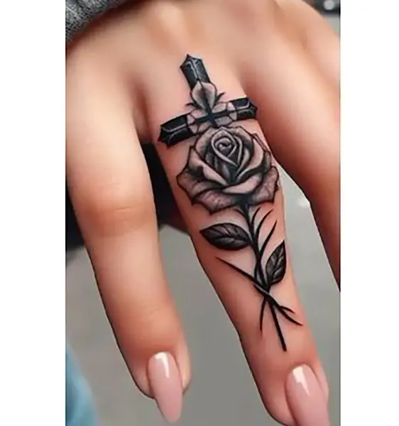 عکس تاتو گل روی پشت دست