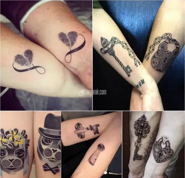 عکس خالکوبی عاشقانه روی دست با خودکار