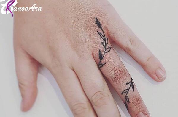 عکس طرح تاتو روی دست درخت