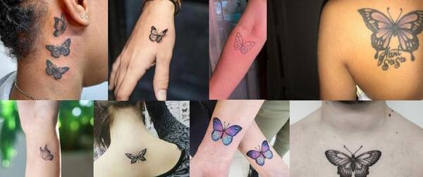 عکس تاتو پروانه روی دست مردانه