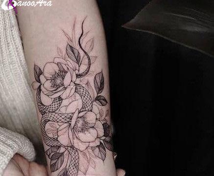 عکس تاتو مار بزرگ روی دست