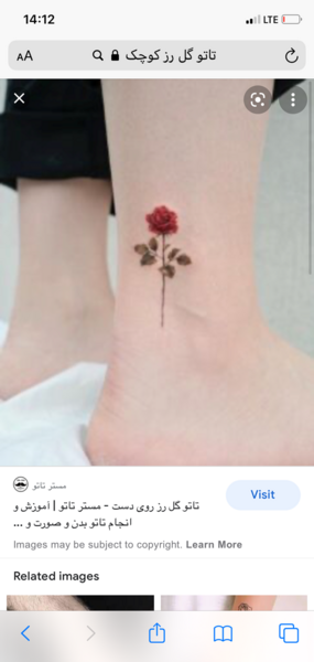 عکس تاتو روی دست گل کوچک