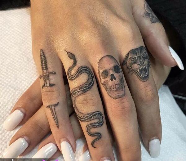 عکس تاتو روی دست ساده پسرانه