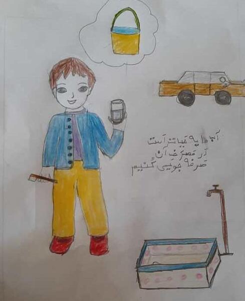 عکس نقاشی در مورد صرفه جویی در مصرف آب