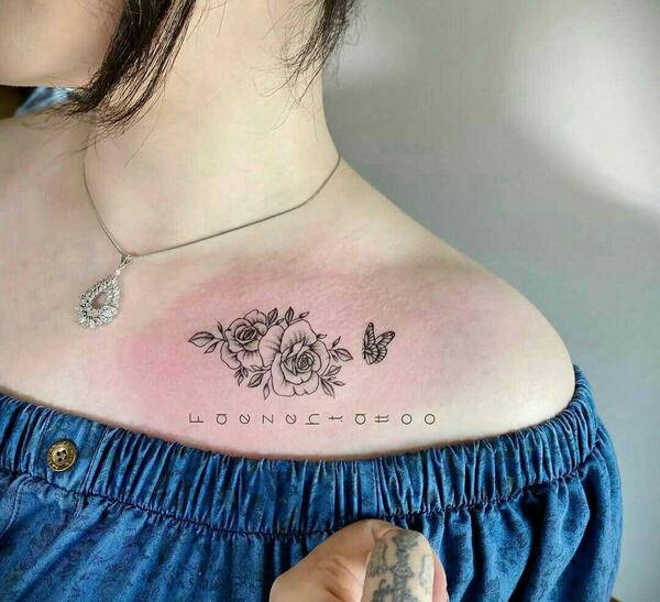 عکس تاتو گل رز روی دست معنی