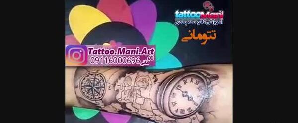 عکس تاتو قطب نما روی دست