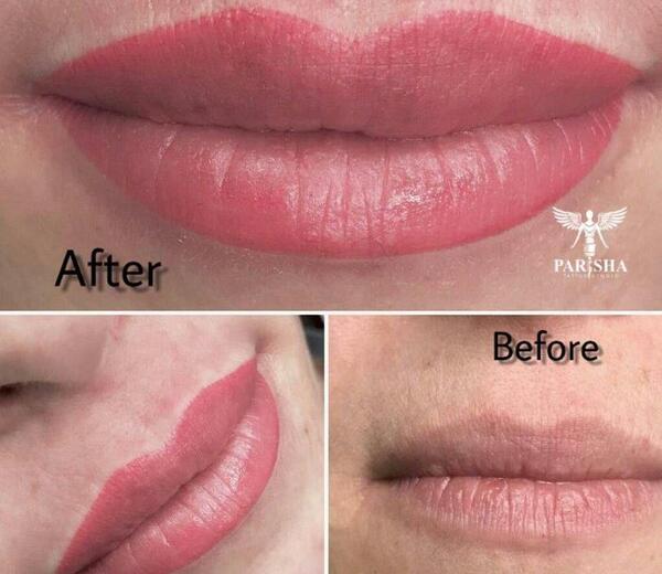 عکس تاتو لب صورتی