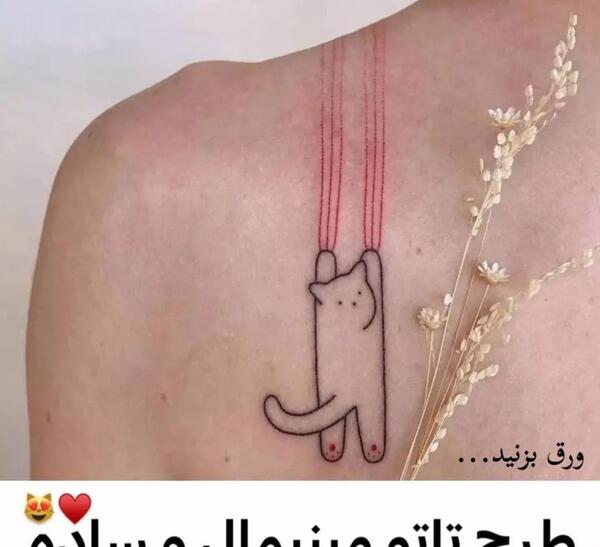 عکس تاتو گربه ساده